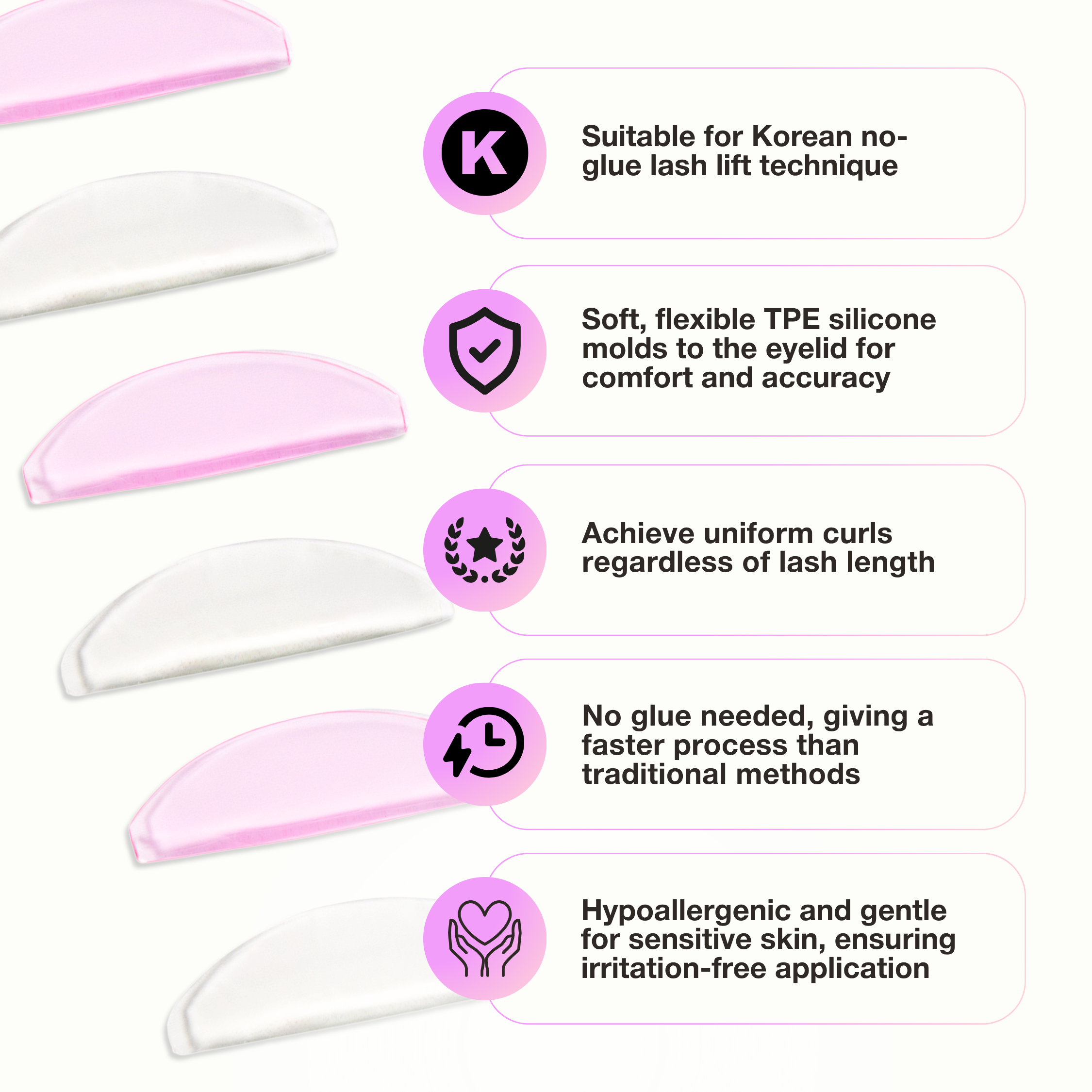 Boucliers pour rehaussement de cils - K-Glow Flat Lift (pour la technique de Rehaussement de Cils Coréen)