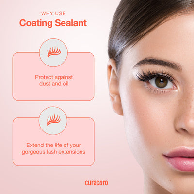 Protect your lash extensions with Curacoro Coating Sealant, guarding against dust, oil, and extending lash life.