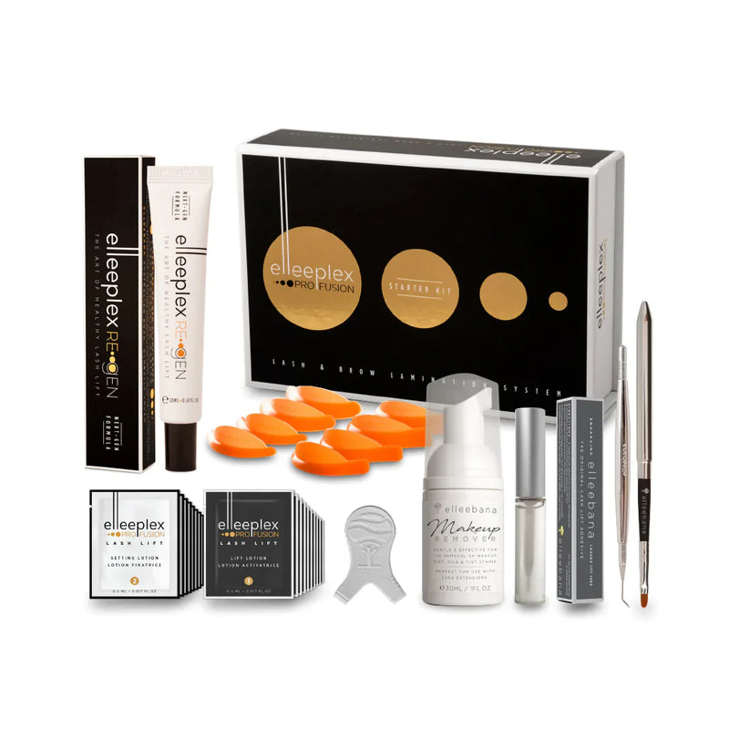 Lash & Brow Lamination Kit: sachets, silicone rods, adhesives, remover, brush, tool, ReGen