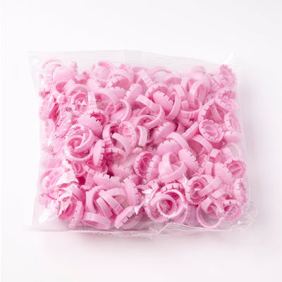 Pink Glue Rings (100 pcs) in a bag 