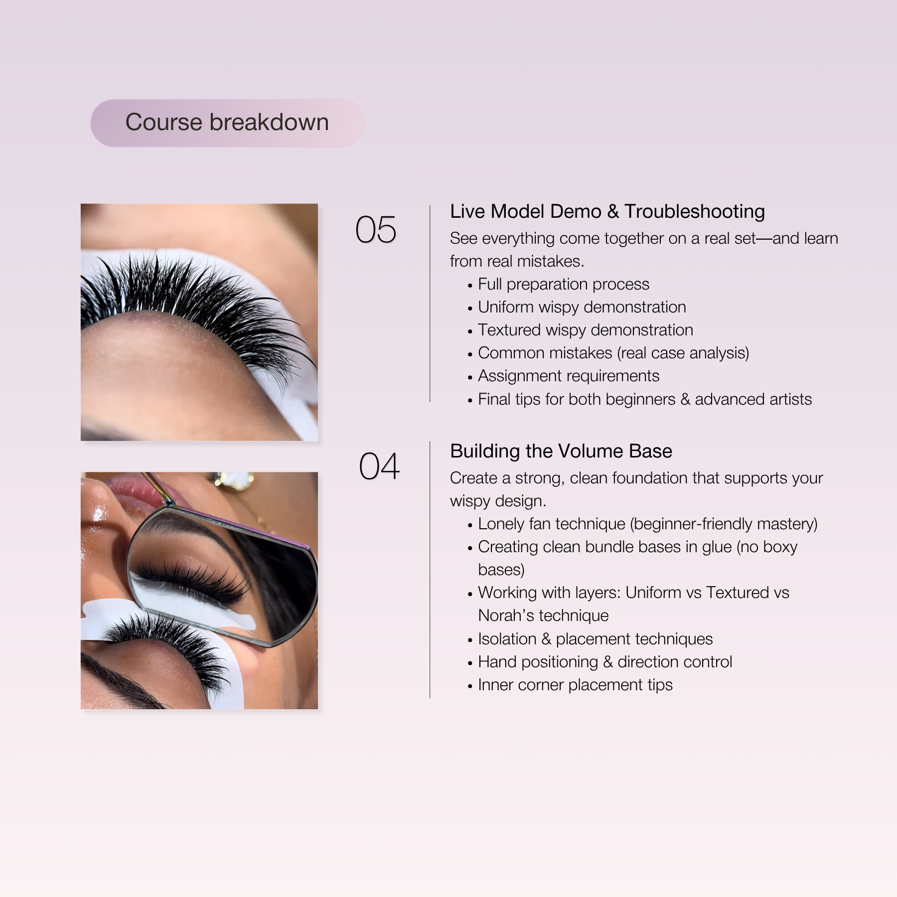 Online Training Wispy Lash Extension Course