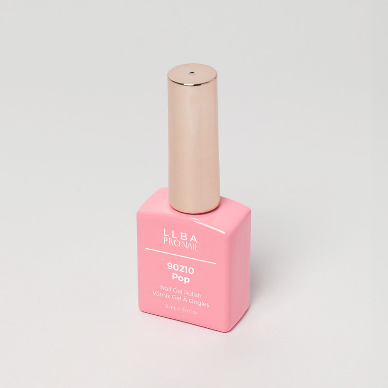 LLBA 90210 Pop Gel Polish bottle on a light background.