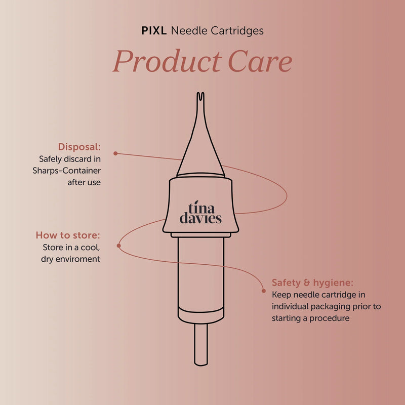 Tina Davies Needle PIXL Product Care Infographic