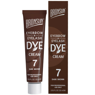 Bronsun Brow and Lash Cream Dye - Dark Brown #7, 15ml - product displayed 