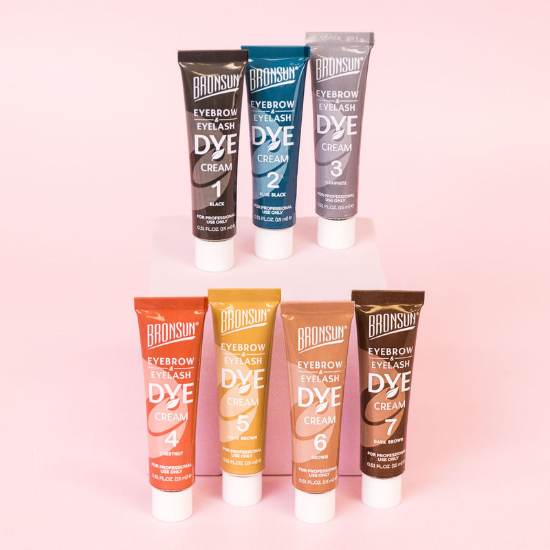 Bronsun Eyebrow & Eyelash Dye Cream collection offers vibrant shades for professional, long-lasting results.