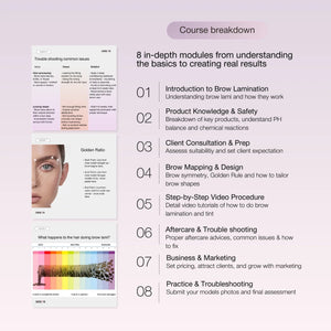In-Person Brow Lamination Training + Brow Tint Practice : One-Day Intensive