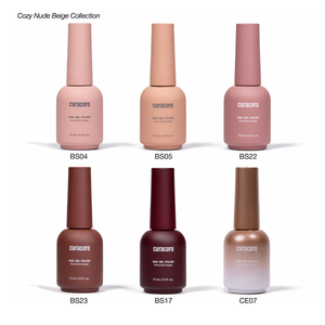 Cozy Nude Beige - Collection de vernis gel de couleur unie et Cat Eye (6 teintes / 15 ml chacune)