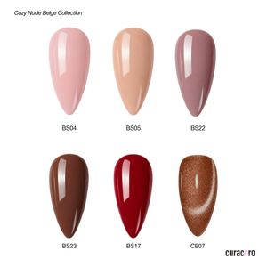 Cozy Nude Beige - Collection de vernis gel de couleur unie et Cat Eye (6 teintes / 15 ml chacune)