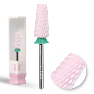 Fraise pour ongles en céramique - 5-en-1 – Fraise à découpe croisée – Grain grossier, 3/32"