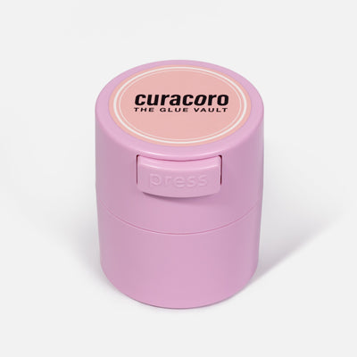 Pink Adhesive Container Over White Background