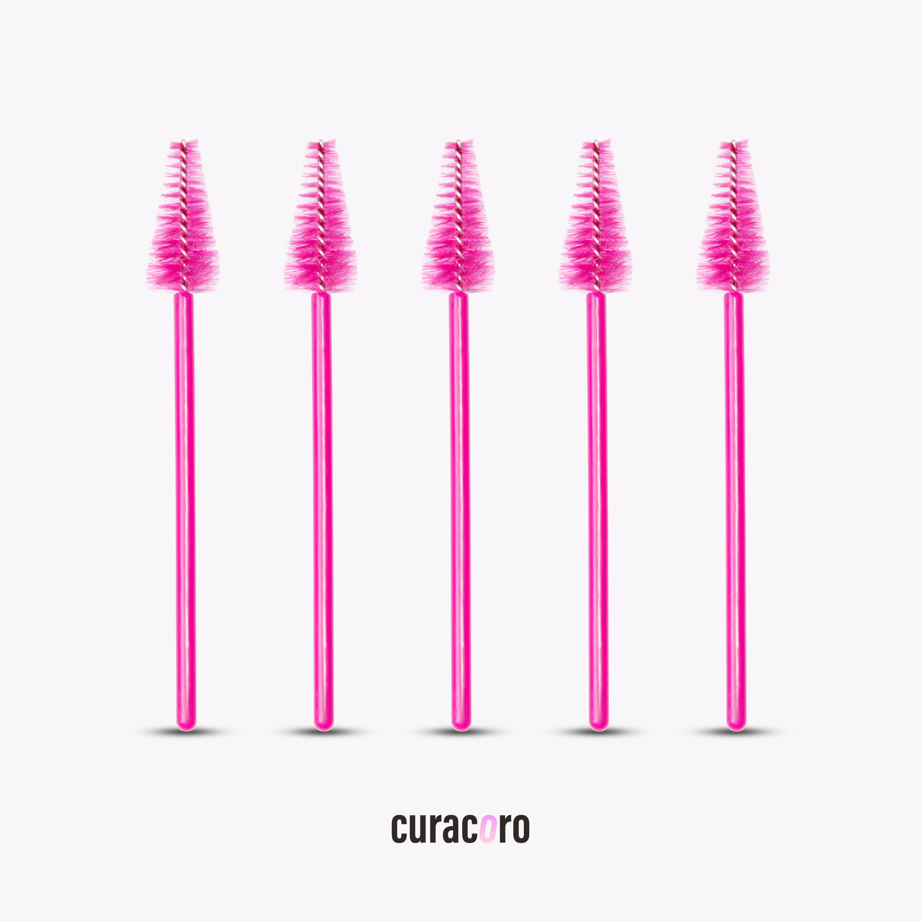Brosse mascara rose en forme de goutte