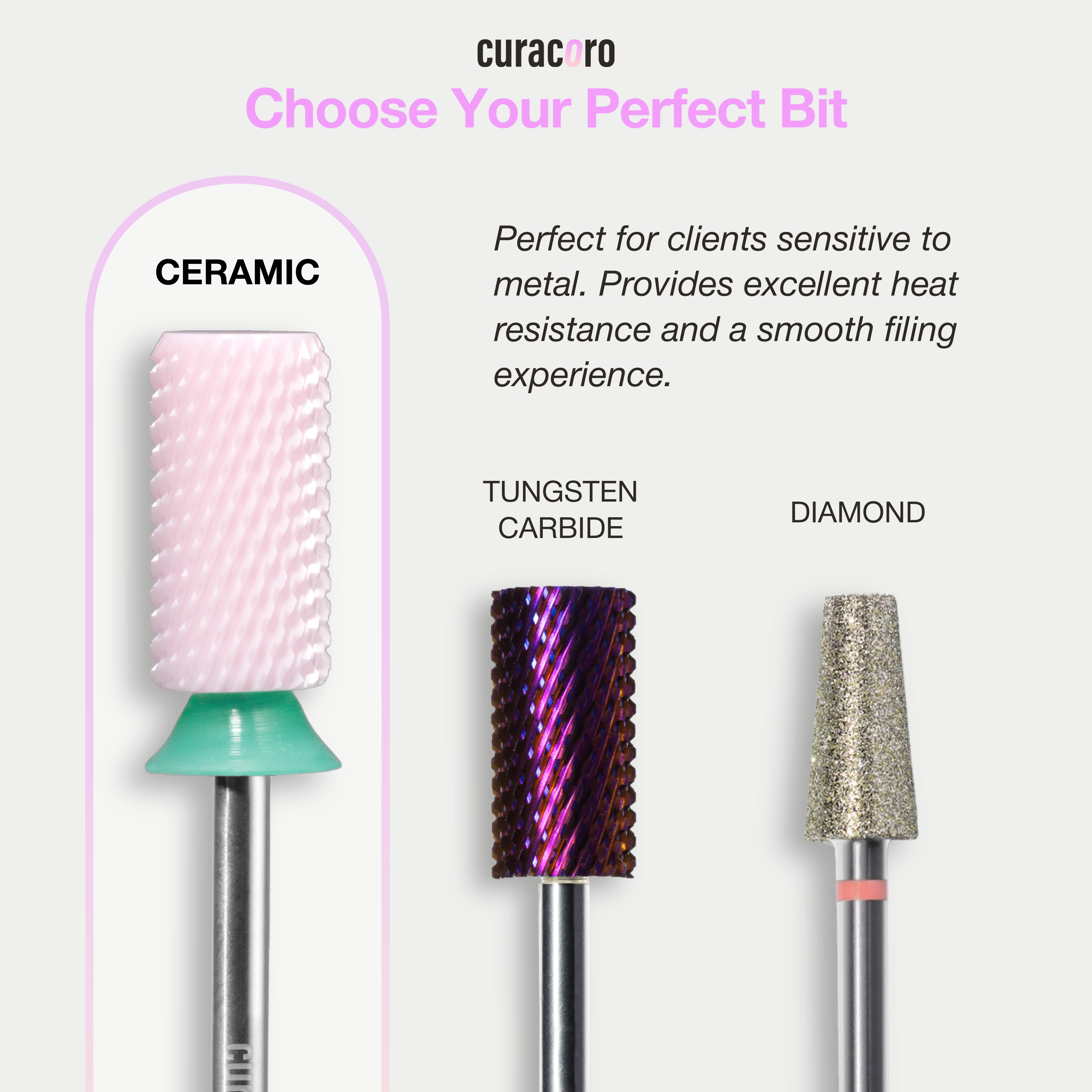 Fraise pour ongles en céramique - 5-en-1 – Fraise à découpe croisée – Grain grossier, 3/32"