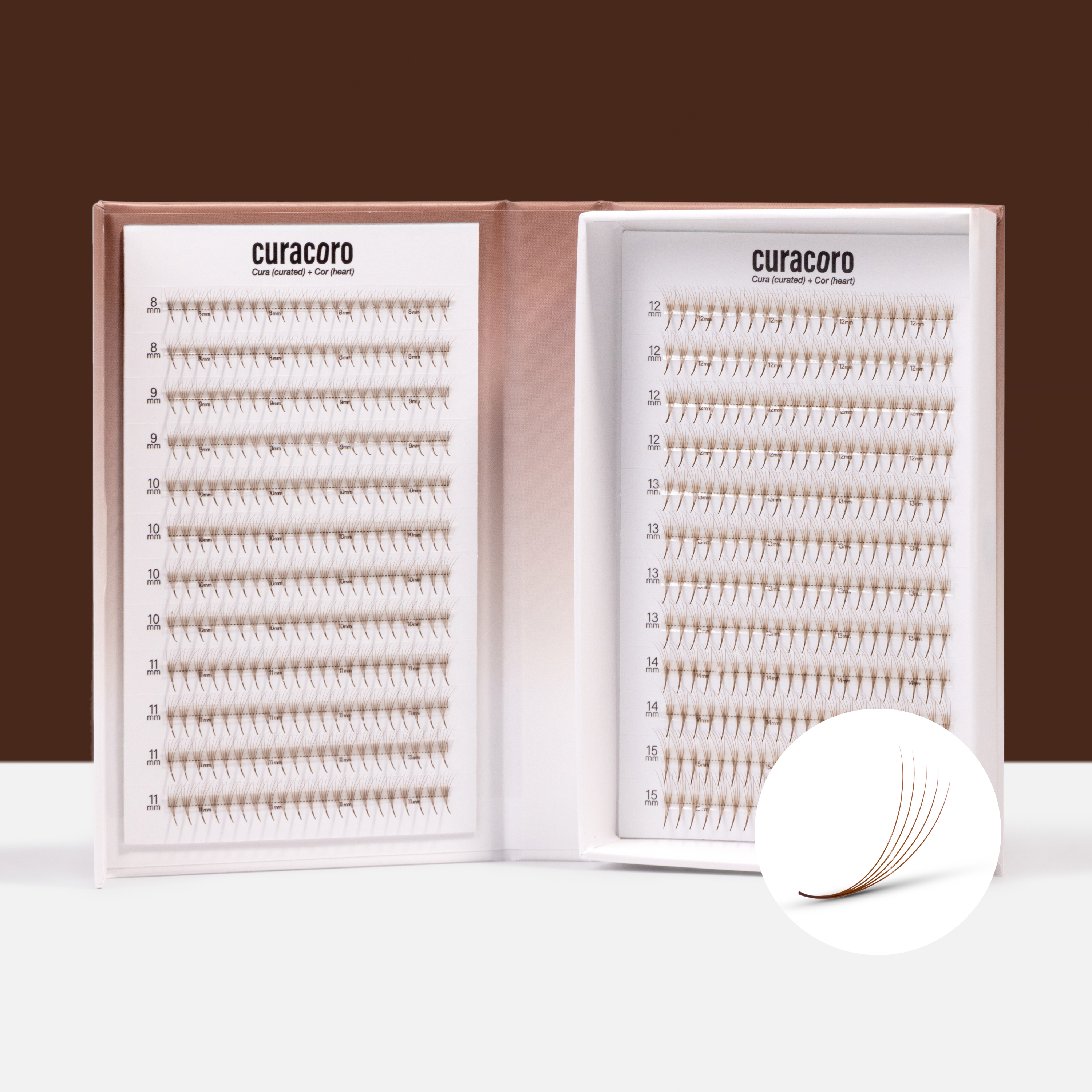 Chocolate Brown Lashfolio Narrow Promade Fans 5D (504 bouquets)