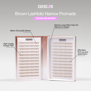 Chocolate Brown Lashfolio Narrow Promade Fans 5D (504 bouquets)