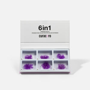 6in1 Mix Promade Fans in Purple Over White Background