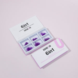 6in1 Mix Promade Fans in Purple Over Pink Background