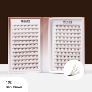Bouquets Préfaits Étroits | LashFolio Brun foncé 10D (480 éventails)