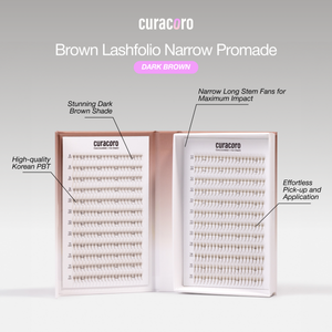Bouquets Préfaits Étroits | LashFolio Brun foncé 5D (504 éventails)