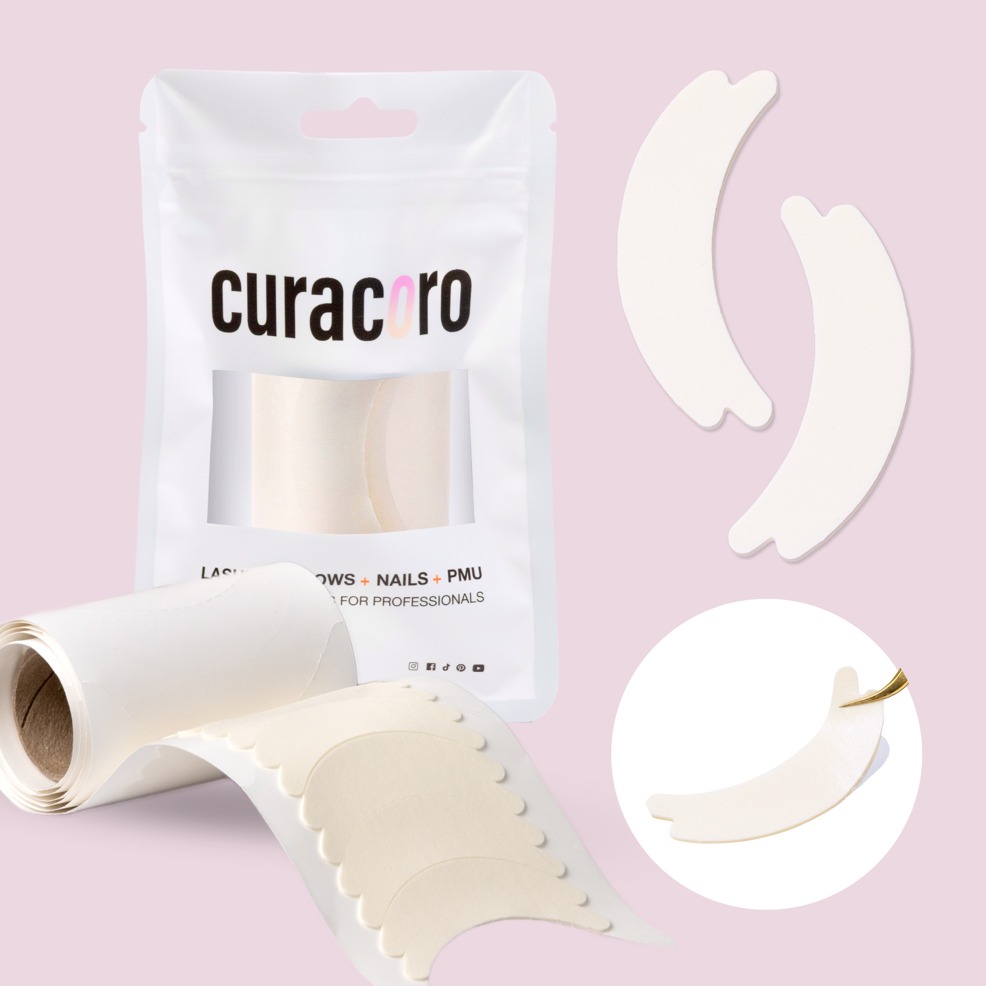 Pads sous les yeux en MOUSSE hypoallergéniques doubles (46 pads)