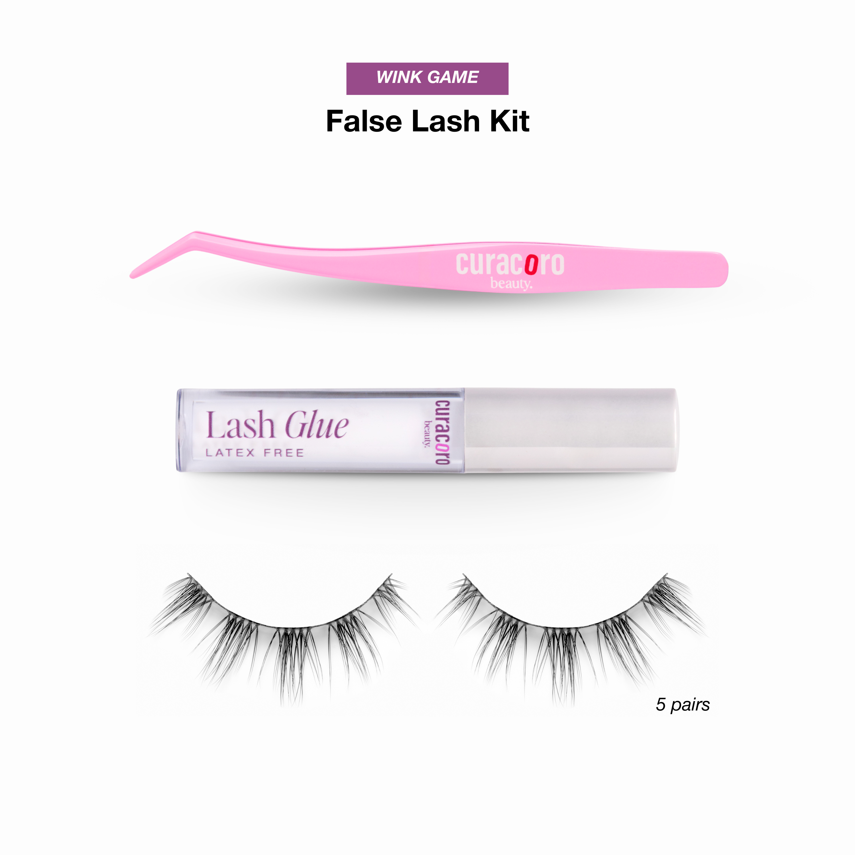 Kit de faux cils micro-bande ultra-légère – Wink Game