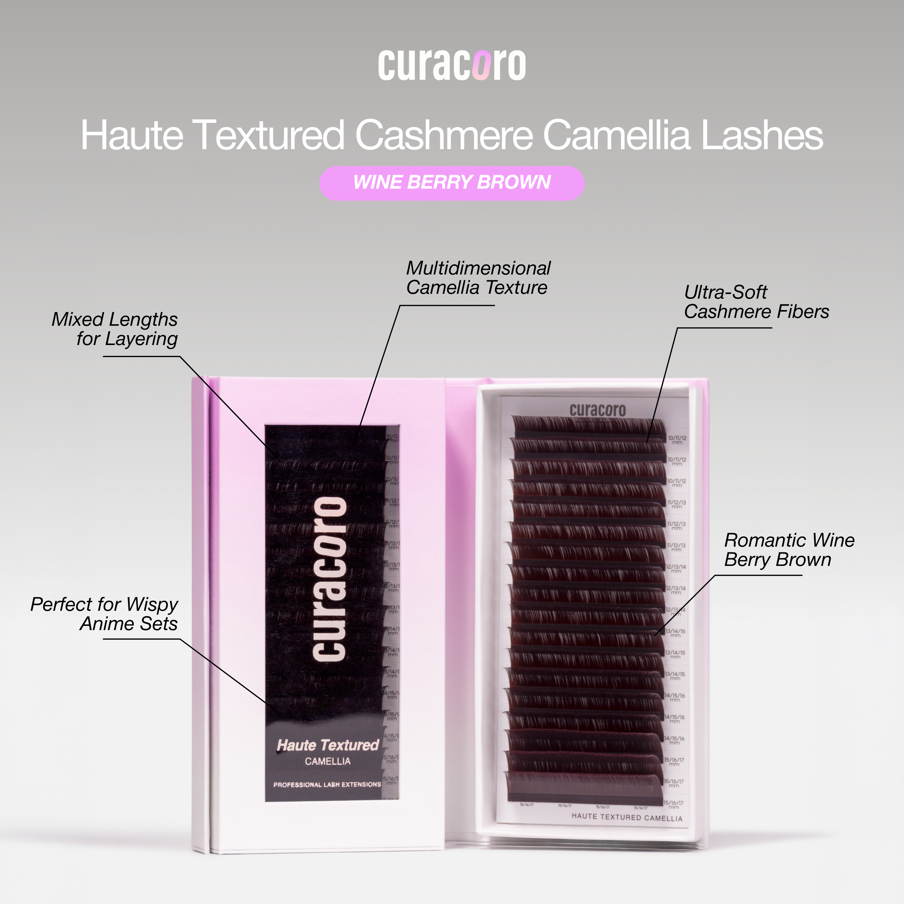 Haute Textured Cashmere Camellia Lashes 0.07 - Wine Berry Brown (matière cachemire)
