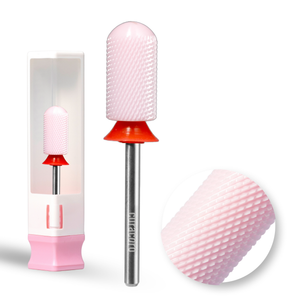 Embout de perceuse pour ongles en céramique – Grand cylindre à surface lisse – Pointe fine 3/32