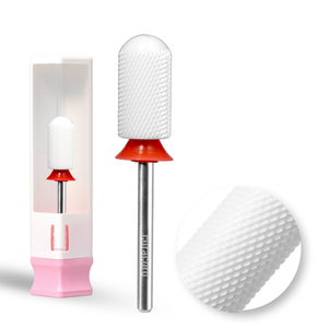 Embout de perceuse pour ongles en céramique – Grand cylindre à surface lisse – Pointe fine 3/32
