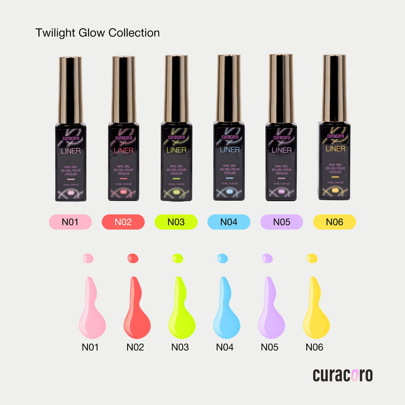 Twilight Glow Collection – Liner Nail Gel Colour Chart