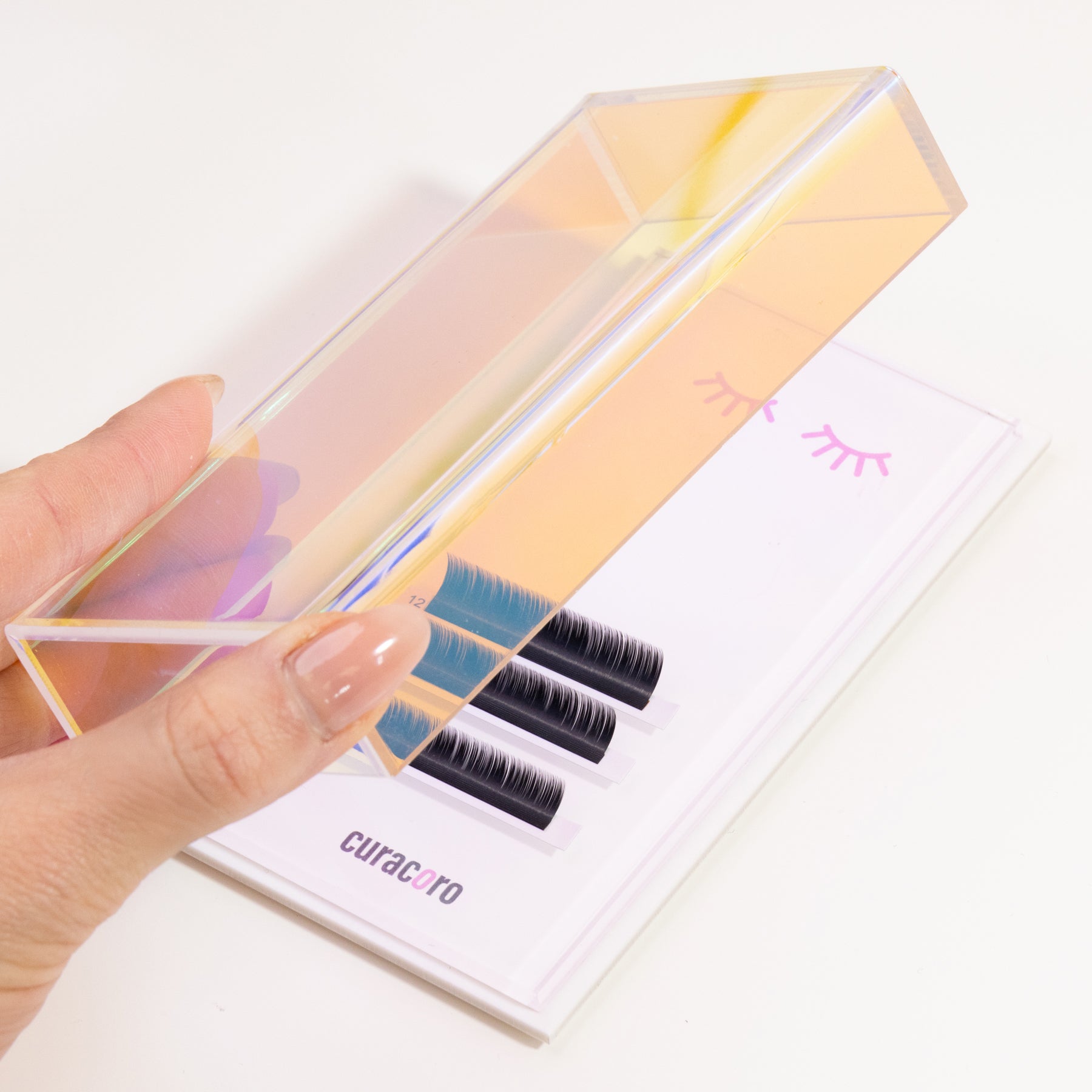 Palette holographique pour cils avec couvercle