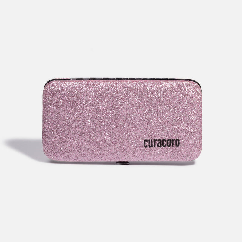 Magnetic tweezer case (glitter pink) Over White Background