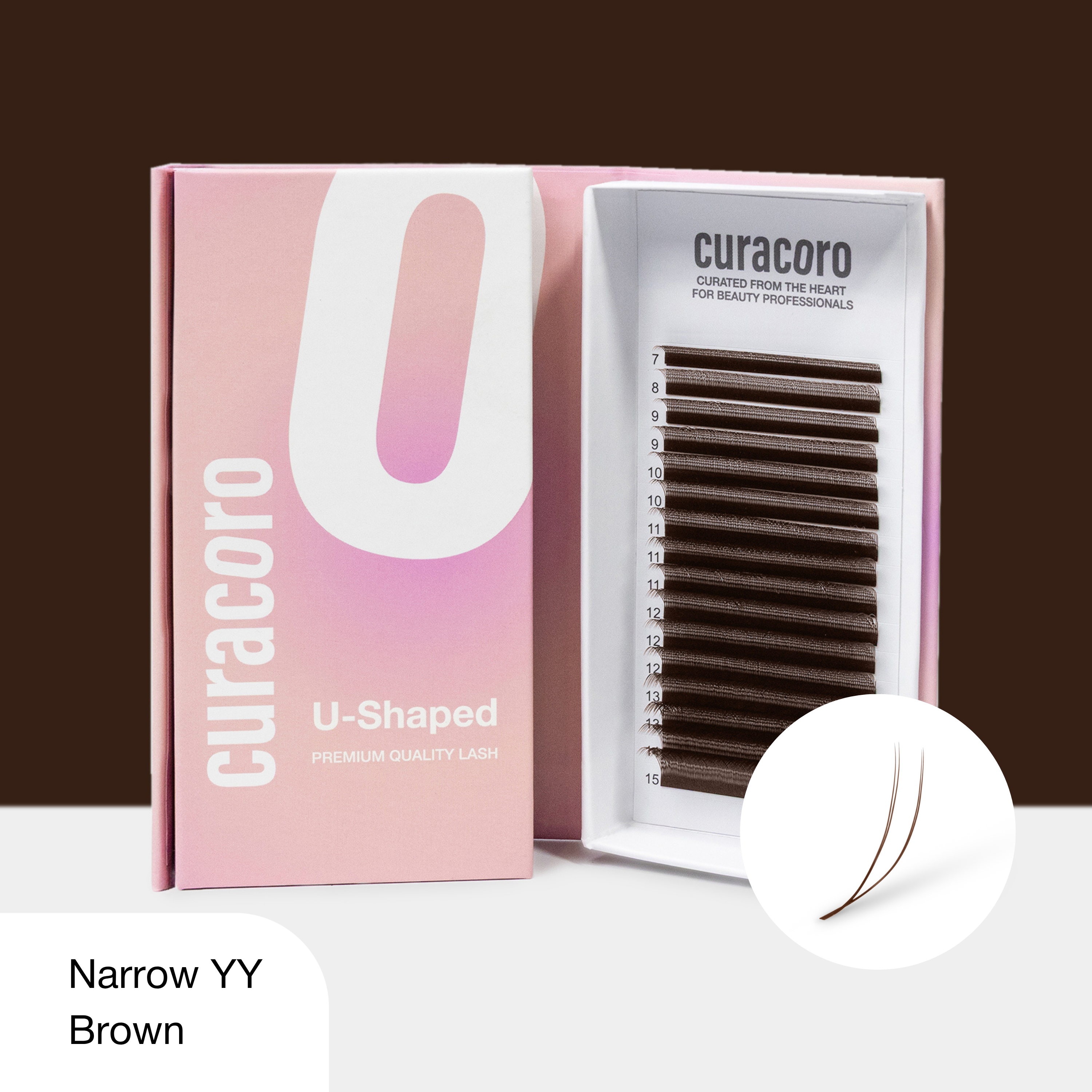 Cils Narrow YY (forme en U 2D) – Brun