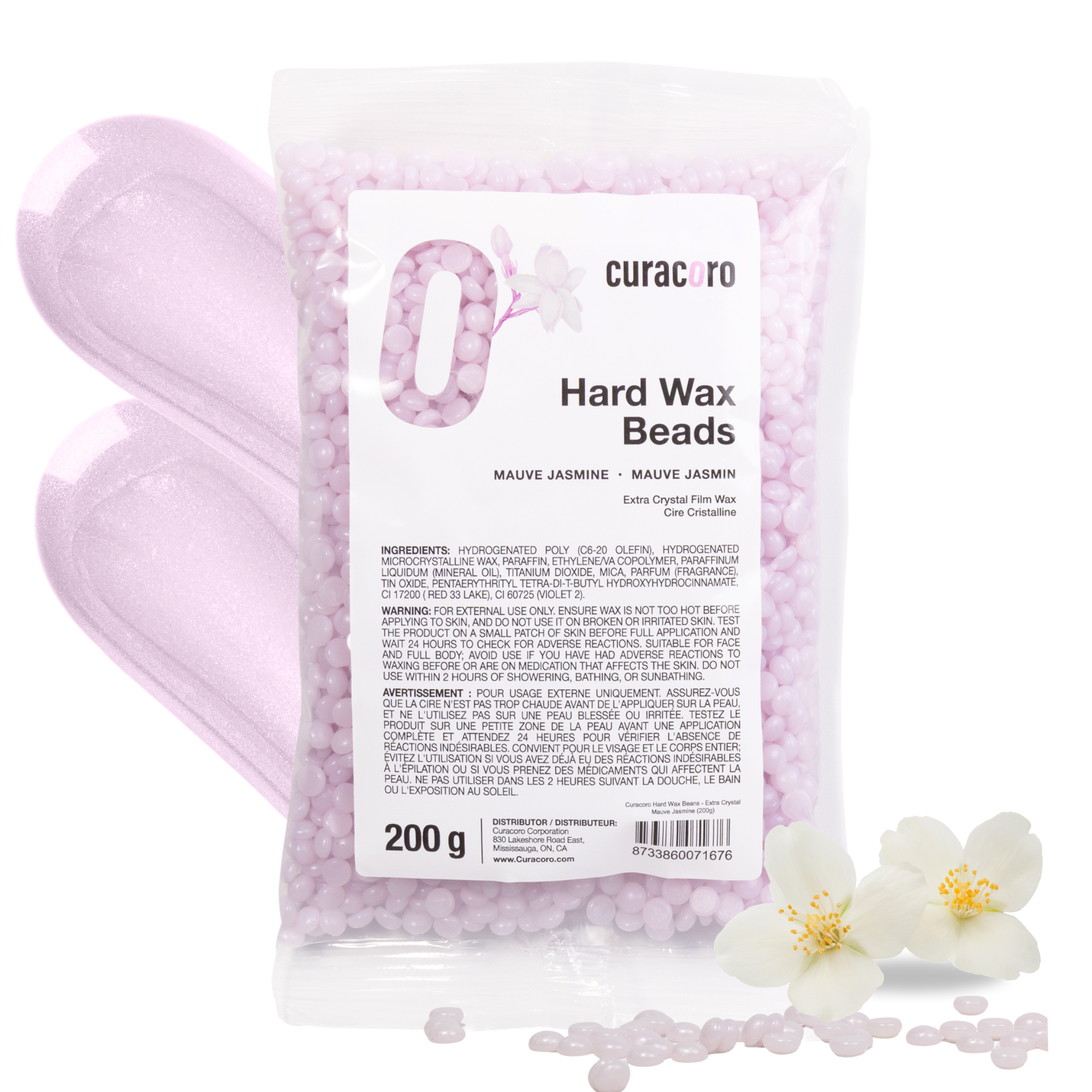 Perles de cire dure italienne Curacoro – Extra Crystal – Jasmin mauve (200 g)