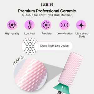 Embout de perceuse pour ongles en céramique – Petit cylindre chanfreiné – Grain grossier 3/32"