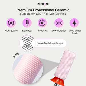 Embout de perceuse pour ongles en céramique – Petit cylindre chanfreiné – Grain fin 3/32"