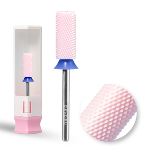 Embout de perceuse pour ongles en céramique – Petit cylindre chanfreiné – Grain moyen 3/32"