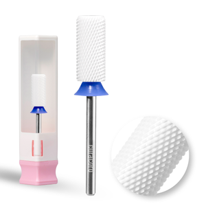 Embout de perceuse pour ongles en céramique – Petit cylindre chanfreiné – Grain moyen 3/32"