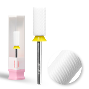 Embout de perceuse pour ongles en céramique – Petit cylindre chanfreiné – Grain extra-fin 3/32"