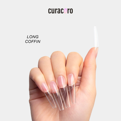 Curacoro Natural Soft Gel Tips - Coffin