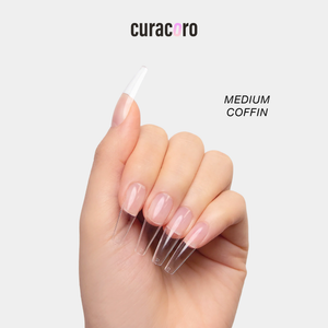 Curacoro Natural Soft Gel Tips - Coffin