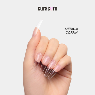 Curacoro Natural Soft Gel Tips - Coffin