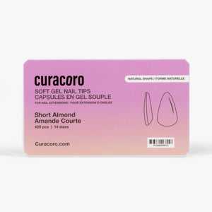 Professional Soft Gel Nail Tips - Natural - Almond Short