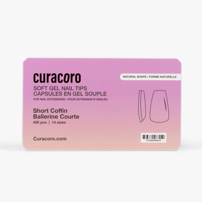 Curacoro Natural Soft Gel Tips - Coffin