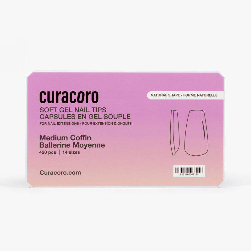 Curacoro Natural Soft Gel Tips - Coffin