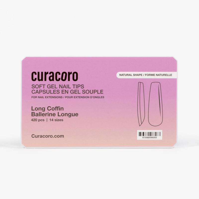 Curacoro Natural Soft Gel Tips - Coffin