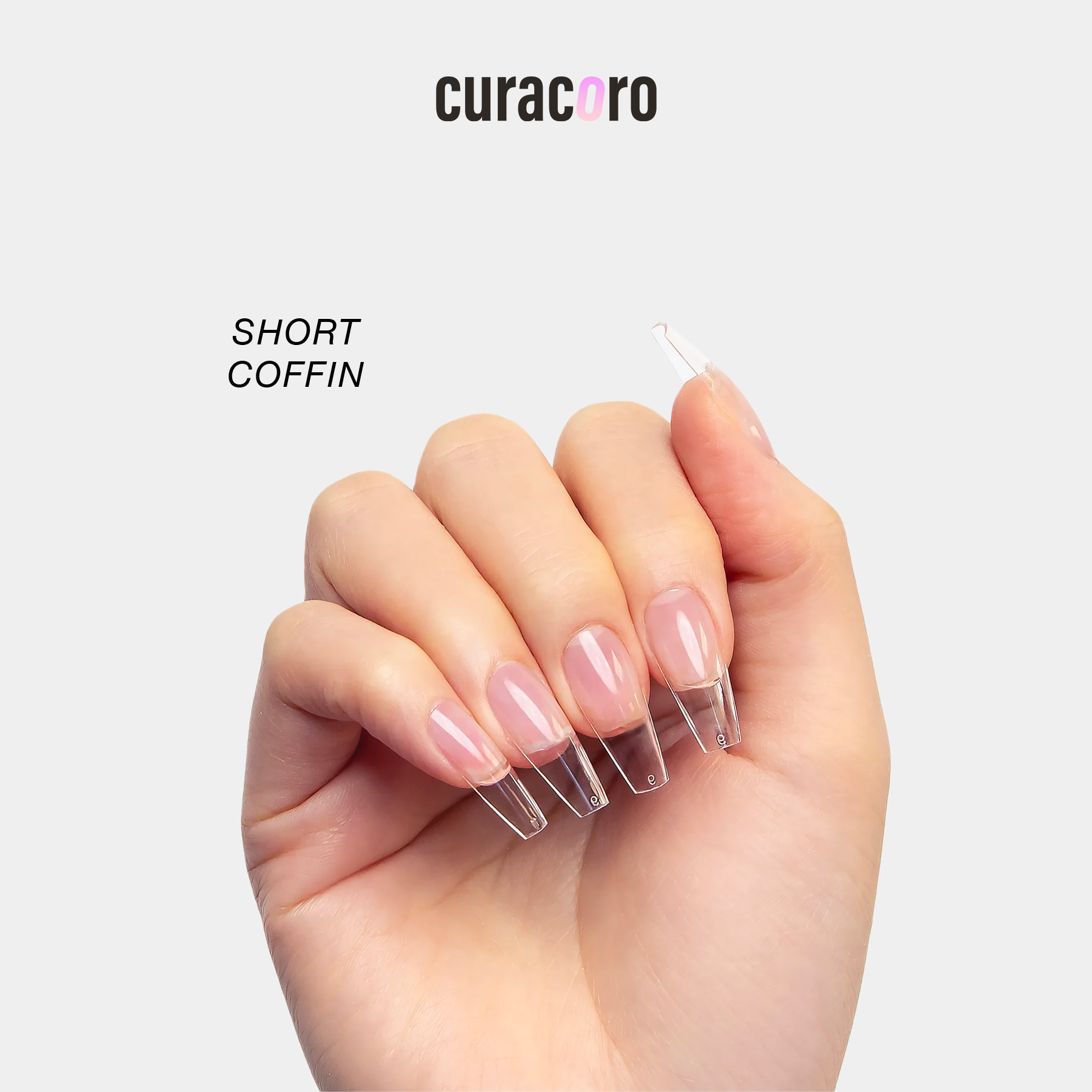 Curacoro Natural Soft Gel Tips - Coffin