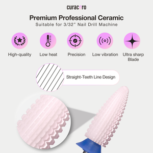 Fraise en céramique pour ongles – Fraise Typhoon – Double Sens – Grain Moyen, 3/32"