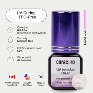 UV Instaset Clear – Colle transparente pour extensions de cils 5 ml