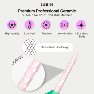 Fraise à ongles en céramique – Fraise nettoyante sous l’ongle (Gros grain), 3/32"