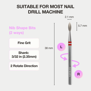Embout cuticule – Embout diamant 2,1×5,7 mm (Nib) - Moyen/Fin