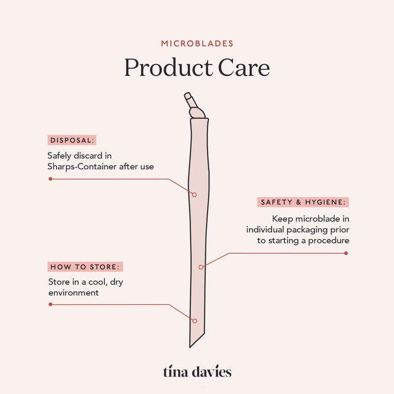 Tina Davies 14 Curved Microblade - product care 